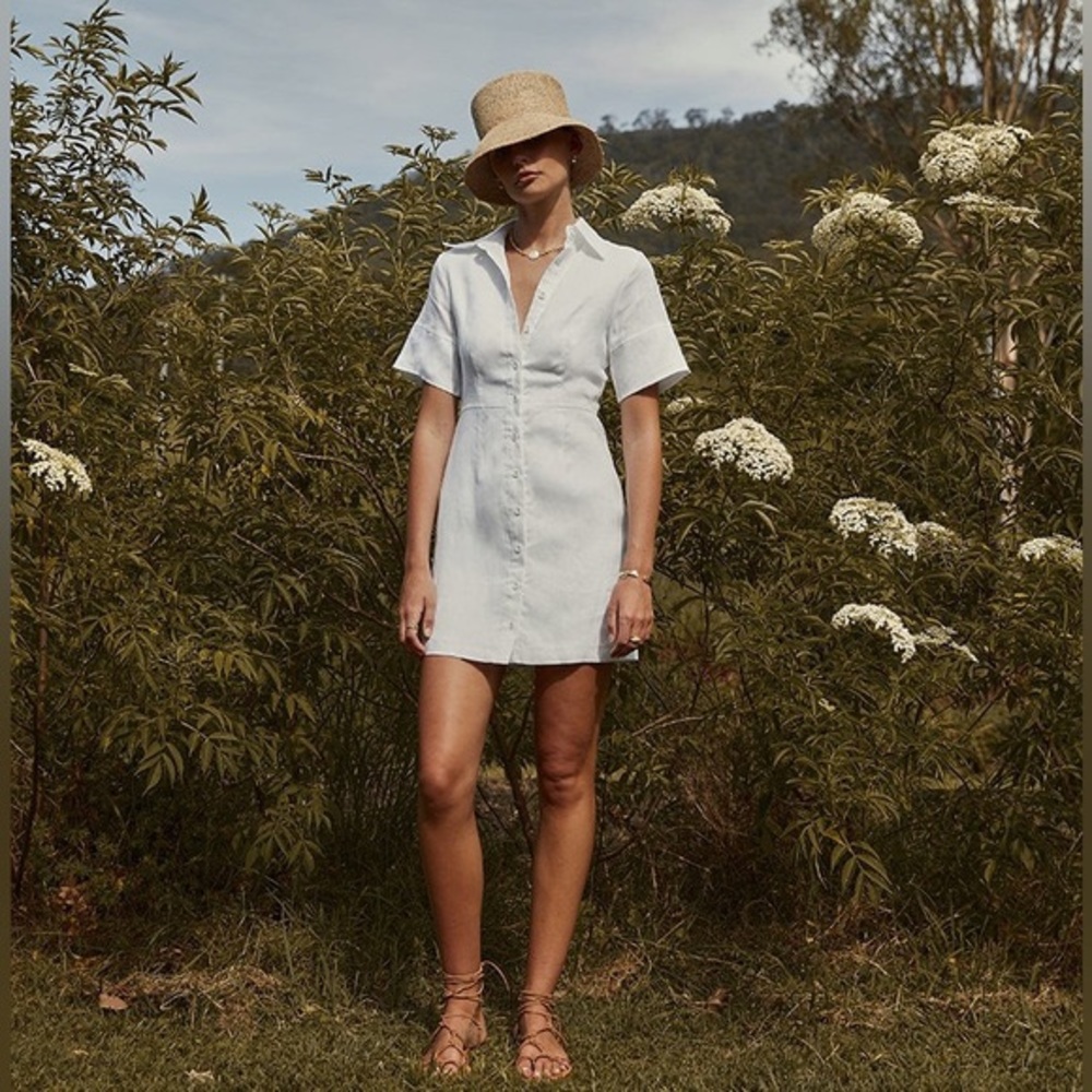 Dissh Leopold shirt dress in white sz 2